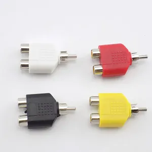 4 Pcs/lot <strong>RCA</strong> Connector Y <strong>Splitter</strong> AV Audio Video Plug Converter <strong>1</strong> Male to <strong>2</strong> Female Adapter Kit AV Jack <strong>RCA</strong> Plug to Double Cable - Product Image 1