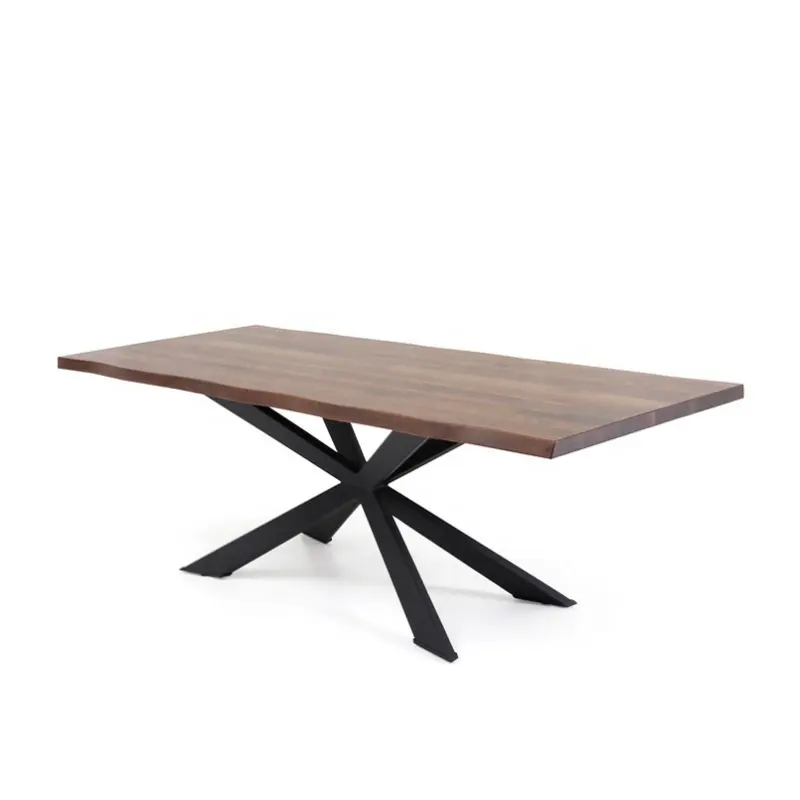 Современный обеденный стол в скандинавском стиле большого размера, Прямоугольный Обеденный Стол для ресторана, орехового цвета, деревянный обеденный стол из МДФ