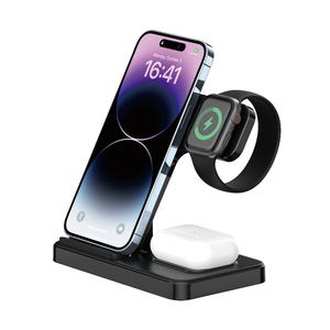 カスタムロゴ3in1折りたたみ式小型ワイヤレス充電器折りたたみ式折りたたみ式3-In-1磁気ワイヤレス充電器3In1スタンドforApple - Product Image 1