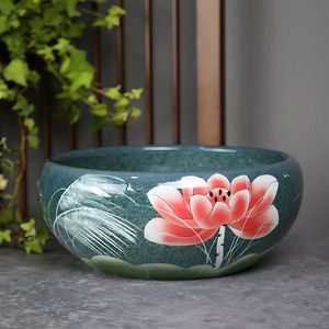 向日葵图案白色和黄色陶瓷花盆户外花盆在线出售