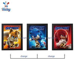 Ricky 3D phim hoạt hình Áp phích màu xanh Speedster 3D nhựa tường nghệ thuận-sonic lấy cảm hứng từ PET Craft với Vòng Vàng hiệu ứng cho chơi game phòng trang trí nội thất - Product Image 5