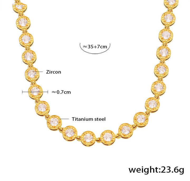 Ilona nueva llegada Mujeres 18K chapado en oro cadenas de moda collares circón al por mayor collar de clavícula