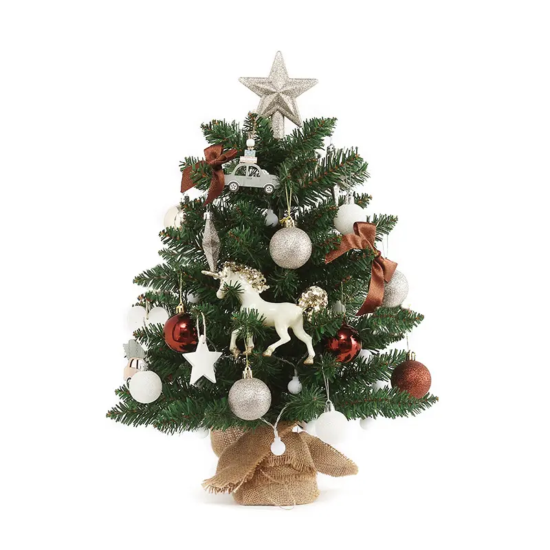 Árbol de Navidad con agujas de pino blancas y rojas + mezcla de PVC decoraciones automáticas para árboles de Navidad decoración de Navidad