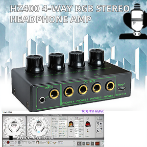 4-Wege-RGB-Monitor Kopfhörer verstärker Stereo-Audio-Soundkarte & Mixer Audio-Kopfhörer verteiler - Product Image 5