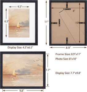 Fotoğraf çerçevesi ekran 5x7 resim meşe ahşap 8x10 siyah resim çerçevesi, katı Mat, 8X10 çevre dostu özel Logo ahşap - Product Image 3