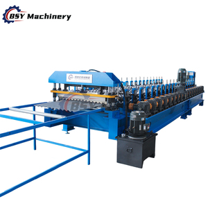 Boshiyi sóng mái ngói làm máy móc cuộn hình thành kim loại lợp hộp số bơm PLC điều khiển thủy lực decoiler sóng - Product Image 1
