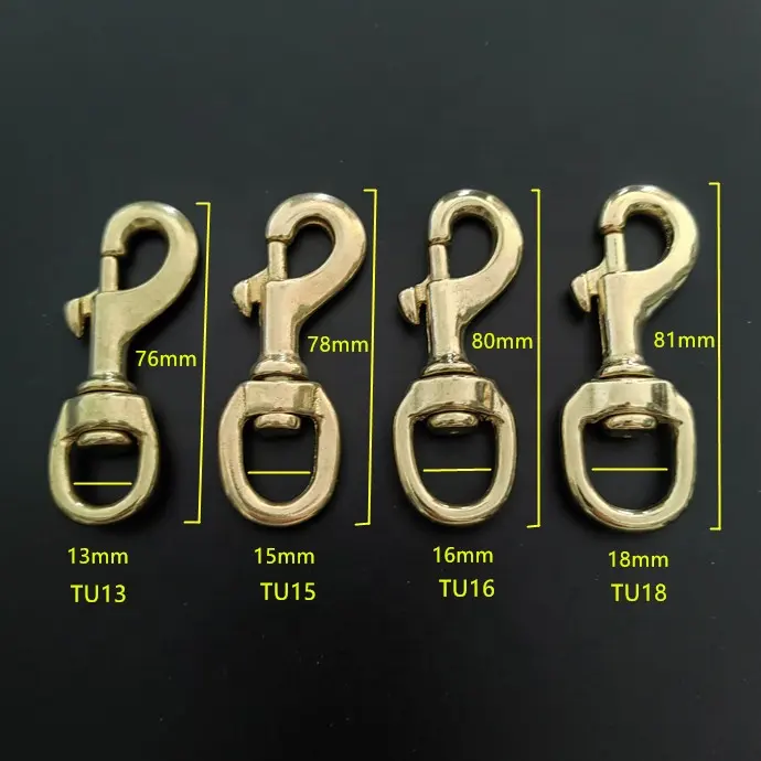 Mạnh mẽ rắn brass Bolt xoay Snap hook clip cho chó Dây Xích DIY Da Thủ công mỹ nghệ túi phần cứng