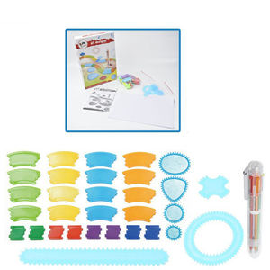 Vendita calda creativa curva disegno gioco educativo giocattolo arte gioco divertente assemblando puzzle fai da te spirografo - Product Image 2