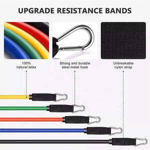 Versátil juego de bandas de resistencia de gancho de 11 piezas tubos de tonificación bucle gimnasio en casa entrenamiento elasticidad ejercicio látex Tpe Material - Product Image 2