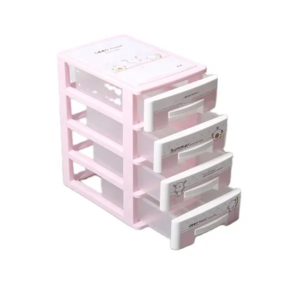 Ufficio Desk Top Accessori Sorter Ragazze Stanza del Dormitorio Cosmetici e Gioielli Dell'organizzatore di Immagazzinaggio 4 Fila Portatile Mini Cassa di Cassetti