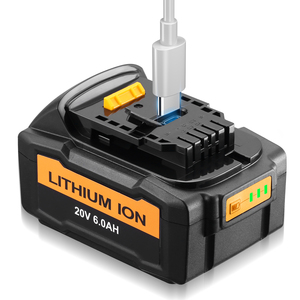 新型C型Usb 6000毫安时电动工具20v更换可充电锂离子电池组 - Product Image 1