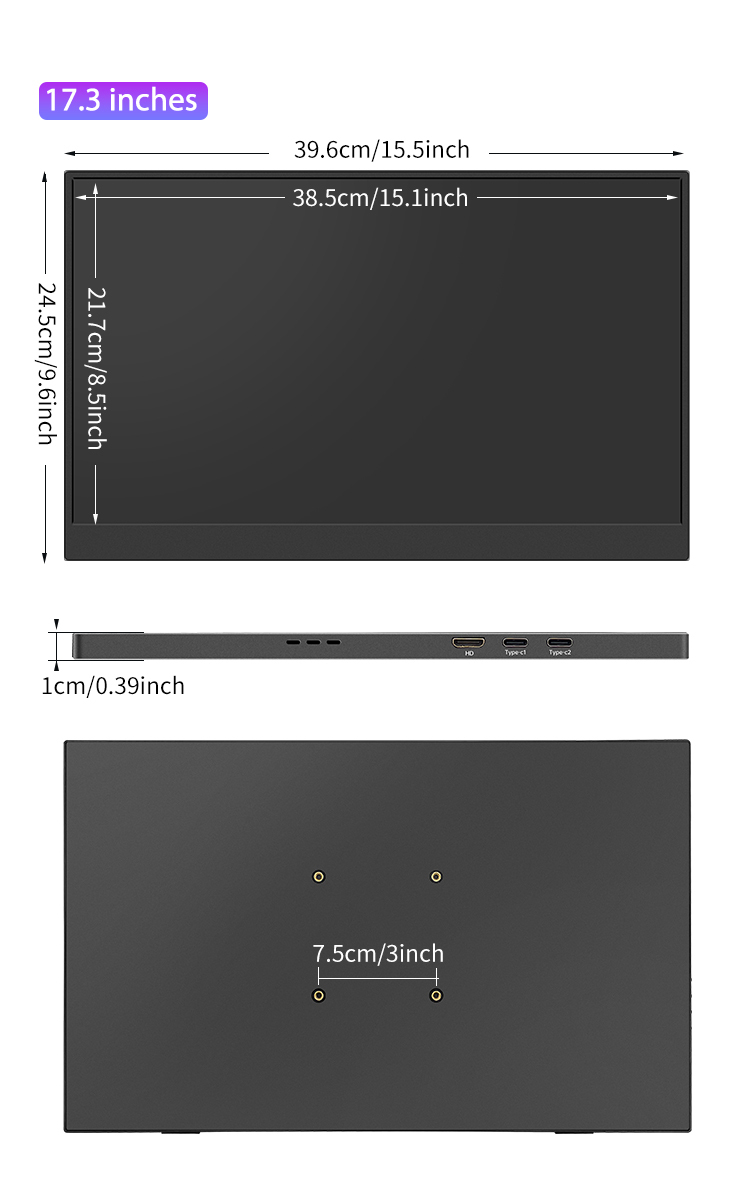 Black 17.3 inches