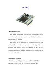 Hochwertige Elektronen komponente MG5820 5,8 GHz Mikrowellen radar modul Doppler-Radars ensor zur Erkennung beweglicher Objekte - Product Image 5