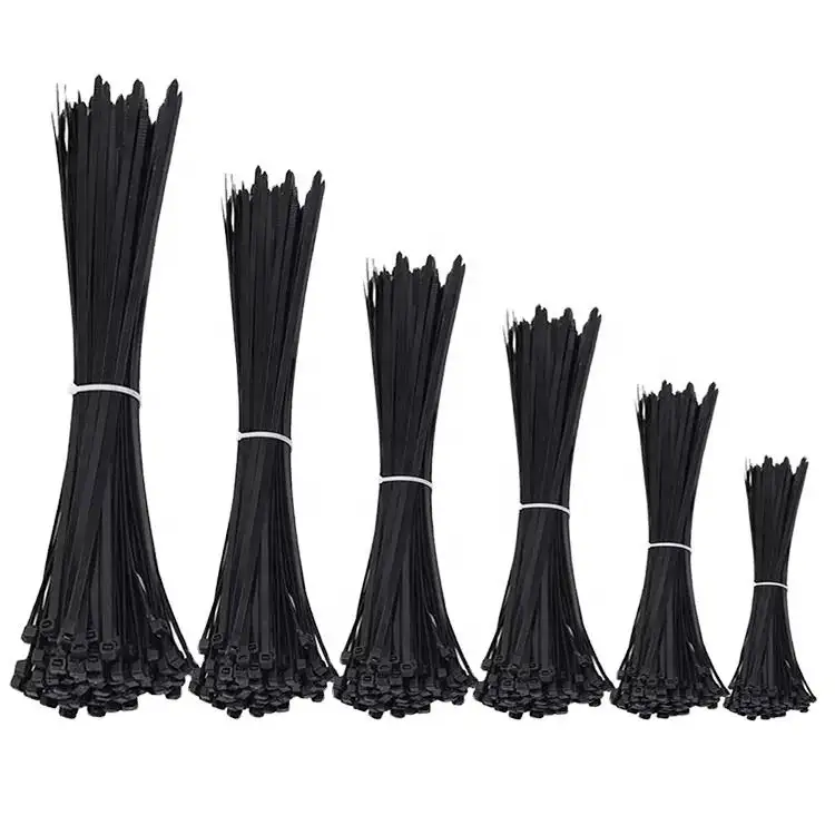 7.6*300mm cáp nhựa Tie Đen/Trắng Zip Tie tự khóa nhiệm vụ nặng nề Nylon Cable Tie