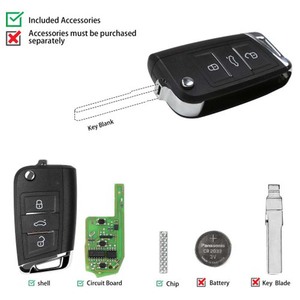 Xhorse XEMQB1EN Super Remote Key 3 Buttons MQB Type for VW Built-in Super <strong>Chip</strong> English Version <strong>Auto</strong> Key <strong>Programmer</strong>