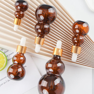 เครื่องสําอางหรูหรา 10 ml 20 ml 30 ml 50 ml 100 ml ขวดปิเปตรูปมะระ 30 ml ขวดหยดแก้วอําพันสําหรับน้ํามันหอมระเหย - Product Image 5