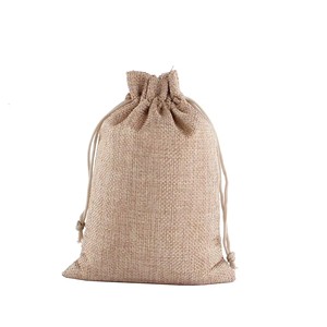 Logotipo personalizado de varios tamaños de lino Draw String Bag Embalaje de regalo Bolsa con cordón Reutilizable Yute Mini bolsas de regalo - Product Image 6