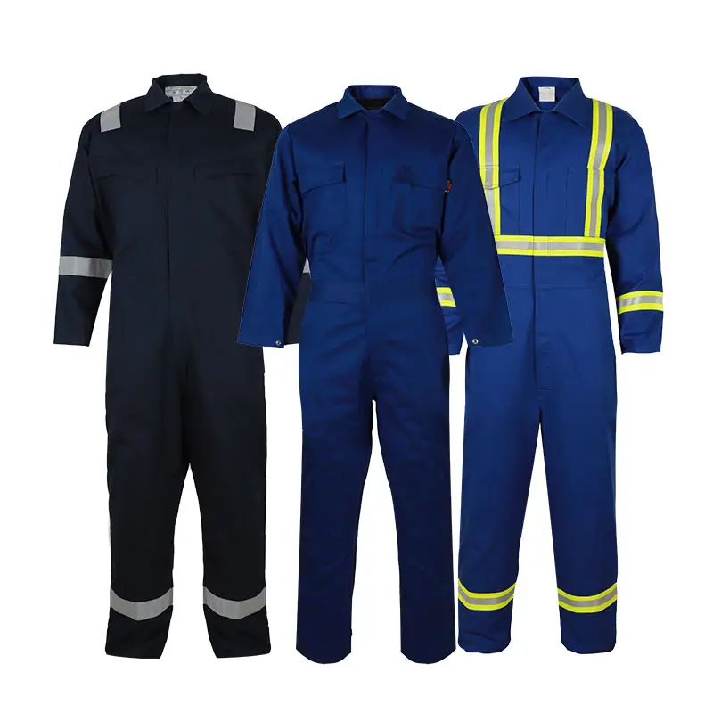 Venta al por mayor negro seguridad ignífugo trabajo industrial FRC soldadura ignífugo ropa de trabajo ignífugo mecánico general para minería