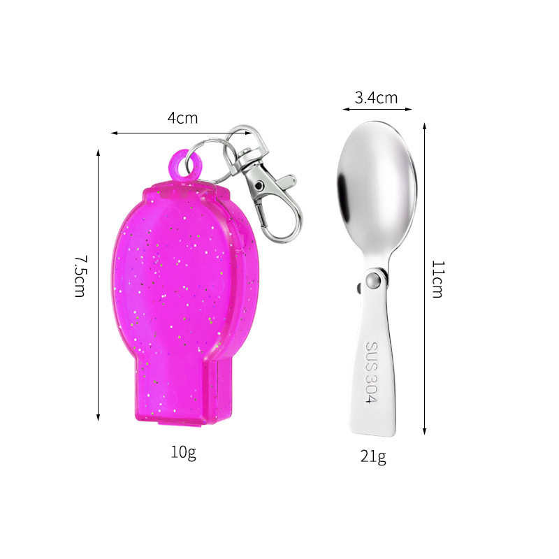 Silver Short Handle Kids Spoon with rosy case