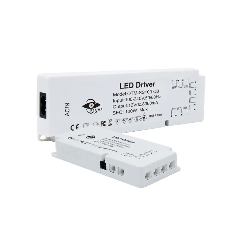 Controlador LED 12V DC Fuente de alimentación de salida múltiple Nueva fuente de alimentación LED de luz de gabinete Erp 12W con conector Dupont