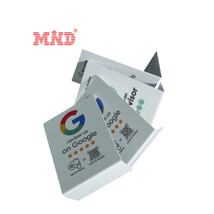 การตรวจสอบสื่อสื่อสังคมออนไลน์แบบกำหนดเอง NFC PVC Google Review การ์ดเมนูขาตั้ง - Product Image 5
