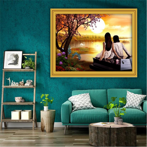 Custom DIY 40x50cm Oil Painting Paint by Number Kit Couple Canvas Oil Painting by Numbers Canvas <strong>Drawing</strong> With Brushes
