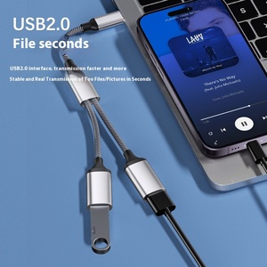 ตัวขยาย2.0 USB ตัวแยกการชาร์จแท่นขยายชนิด C พร้อมพอร์ตฮับหลายพอร์ตเชื่อมต่อดิสก์ U - Product Image 4