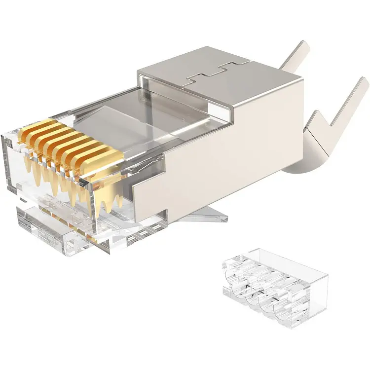 Conector Cat7 RJ45 de la mejor calidad, gran oferta, blindado con cola, Conector de 8 pines, Conexión macho OEM, conectores hembra Cat 7