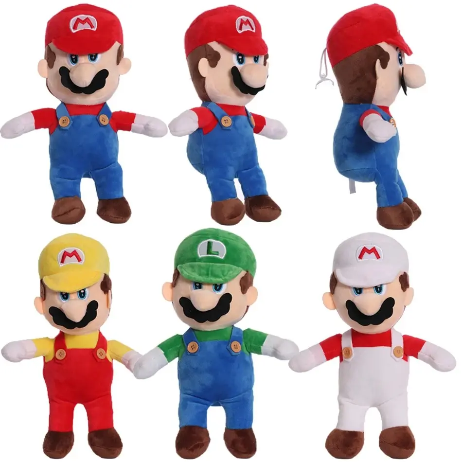 Diskon besar 30cm Mario mainan mewah topi merah dan topi hijau Mario mainan mewah ambil hadiah boneka untuk anak-anak