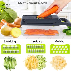 Çok fonksiyonlu mutfak gıda kesici karıştırıcı dilimleme kesici meyve 16 adet sebze kesicisi ile konteyner kesme soğan havuç sarımsak için - Product Image 3