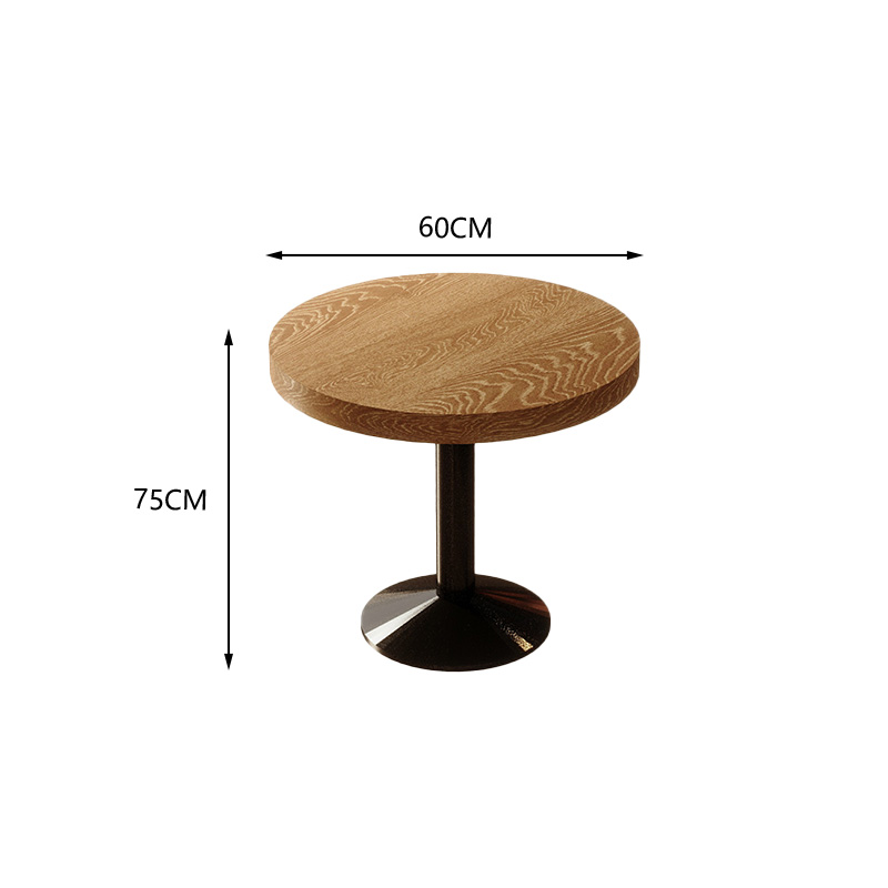 Table ronde en placage de bois massif 60 diamètre * 75