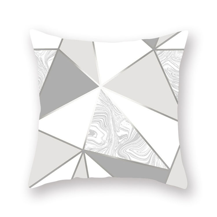 New Style Silver Grey Geometric Chevron Peach Skin Pillow Cover Car Office Sofa Bed Cushion Cover Wholesale
