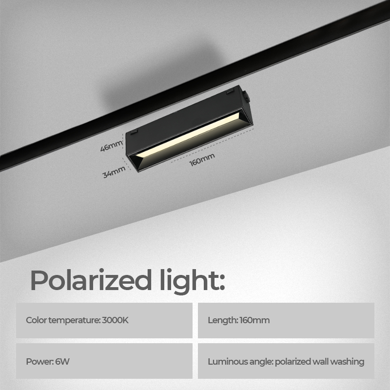 R40/Lumière linéaire polarisée 160mm 3000K 6W