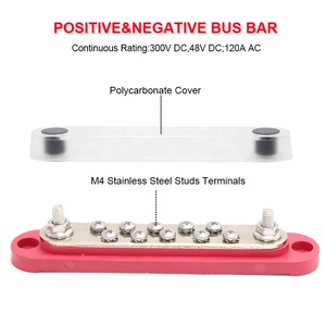 Automotive terminali otobüs çubuğu 10 * M8 çiviler pil güç dağıtım bloğu otomotiv tekne için kırmızı siyah araba bara - Product Image 2