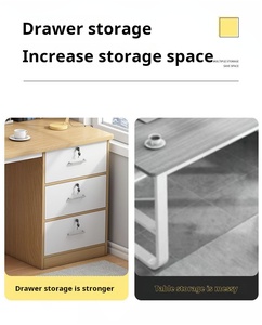 Design moderno Convertible Wooden Office Furniture Desktop <span class=keywords><strong>Computer</strong></span> <span class=keywords><strong>Desk</strong></span> com gavetas para uso escolar - Product Image 4