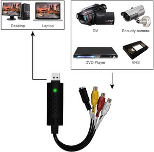 视频抓取USB捕获卡将Hi8 VHS转换为数字DVD，用于Windows PC音频视频数字化转换器适配器 - Product Image 3