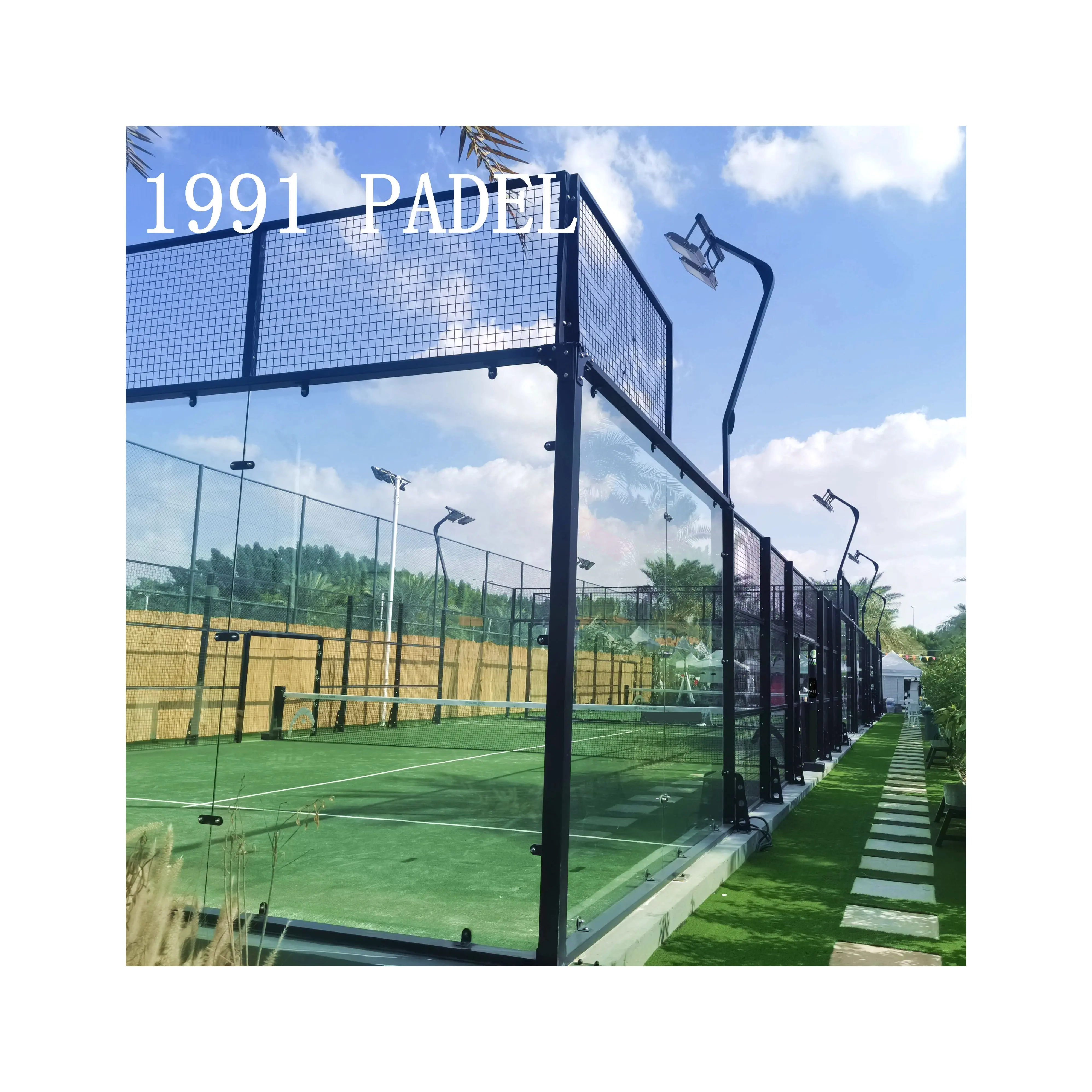 Panoramische Paddle Tennisbanen Fabrikant China Indoor Outdoor Sport Cancha Padel Court Prijs