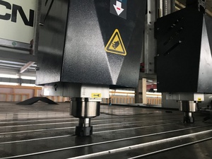 DSP controlado 2 husillos de talla de madera de CE máquina de doble cabeza enrutador cnc para trabajar la madera