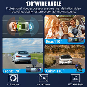 3英寸高清汽车黑匣子，带4K Wifi前后仪表板摄像头ADAS 4k三镜头汽车行车记录仪 - Product Image 4