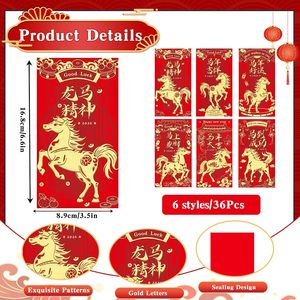 2026 Tùy Chỉnh Sang Trọng May Mắn Phong Bì Màu Đỏ Trung Quốc Năm Mới Tiền Giấy Gói Biểu Tượng Dập Nổi Hongbao Cho Món Quà Cho - Product Image 5