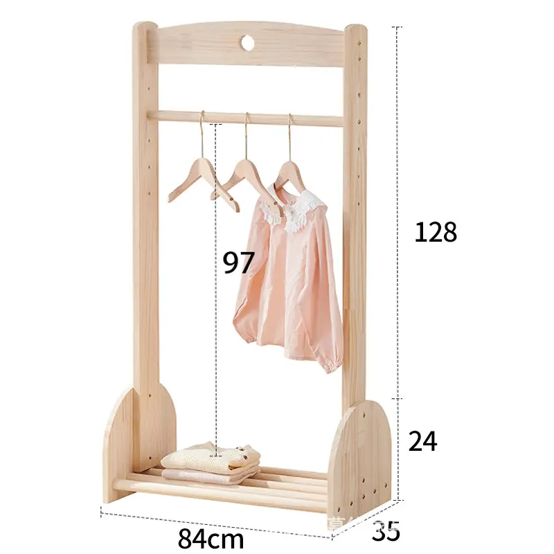 Armadietto da parete in legno per mobili da esposizione per negozio di abbigliamento per bambini