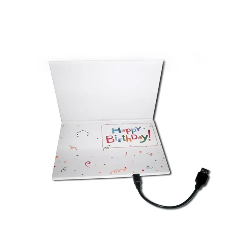 Modern Folding Download biglietto di auguri Holiday Bessing Gift registrazione vocale cartolina in stile semplice