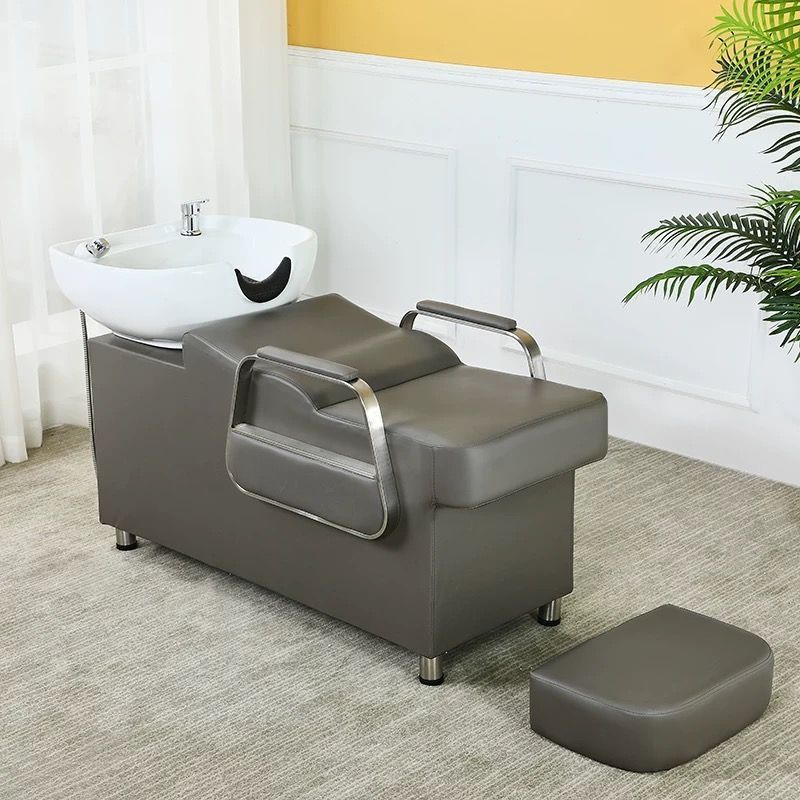 Lavabo de porcelana blanco gris oscuro