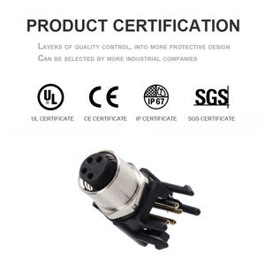 M8 kablo konnektörleri açılı erkek kadın su geçirmez M8 3 4Pin f soket PCB tipi 90 derece konnektörler - Product Image 4