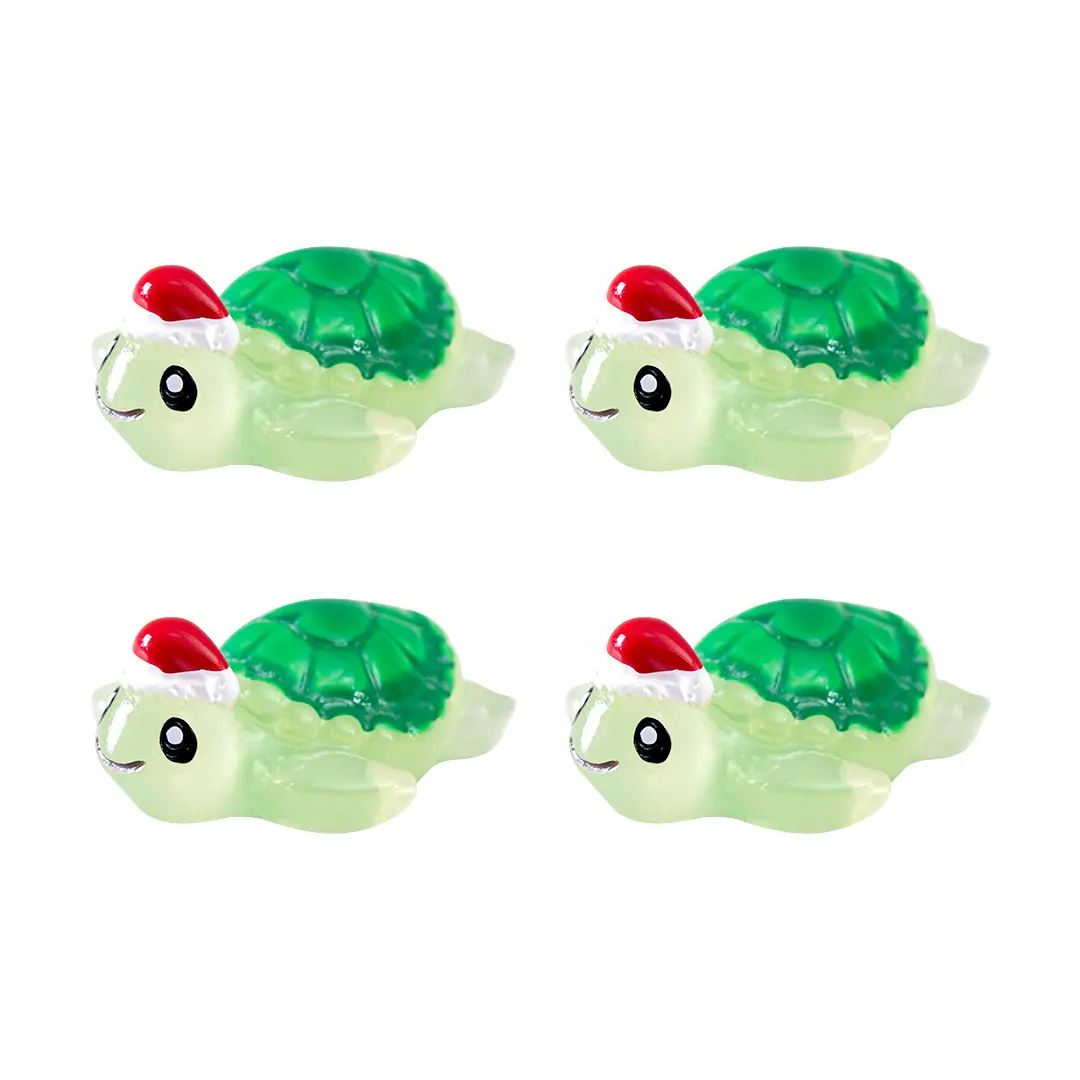 landscape cute Christmas turtle figure gardening snow decoration accessories desktop ornaments