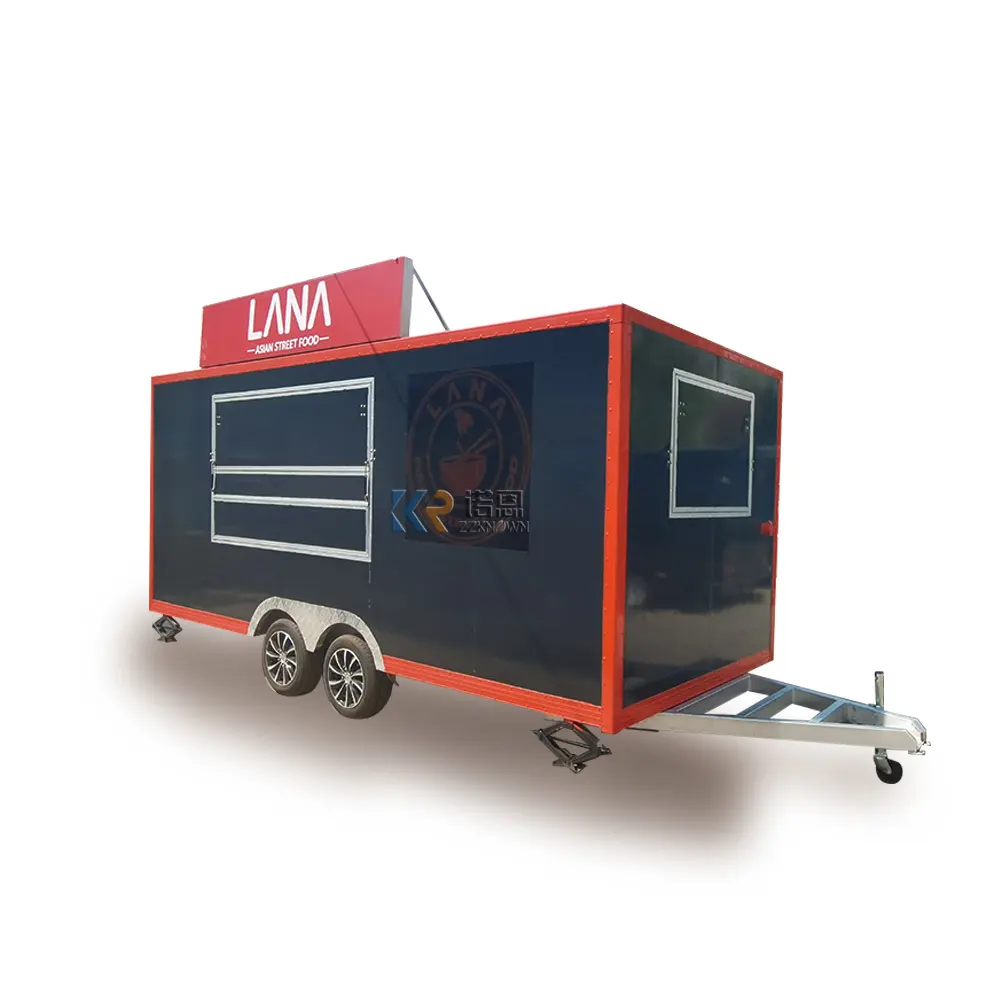 Mobile Fast Airstream Food Truck Hamburger Francês Fry Food Trailer Hot Dog Carrinho Carrinho Snack Food