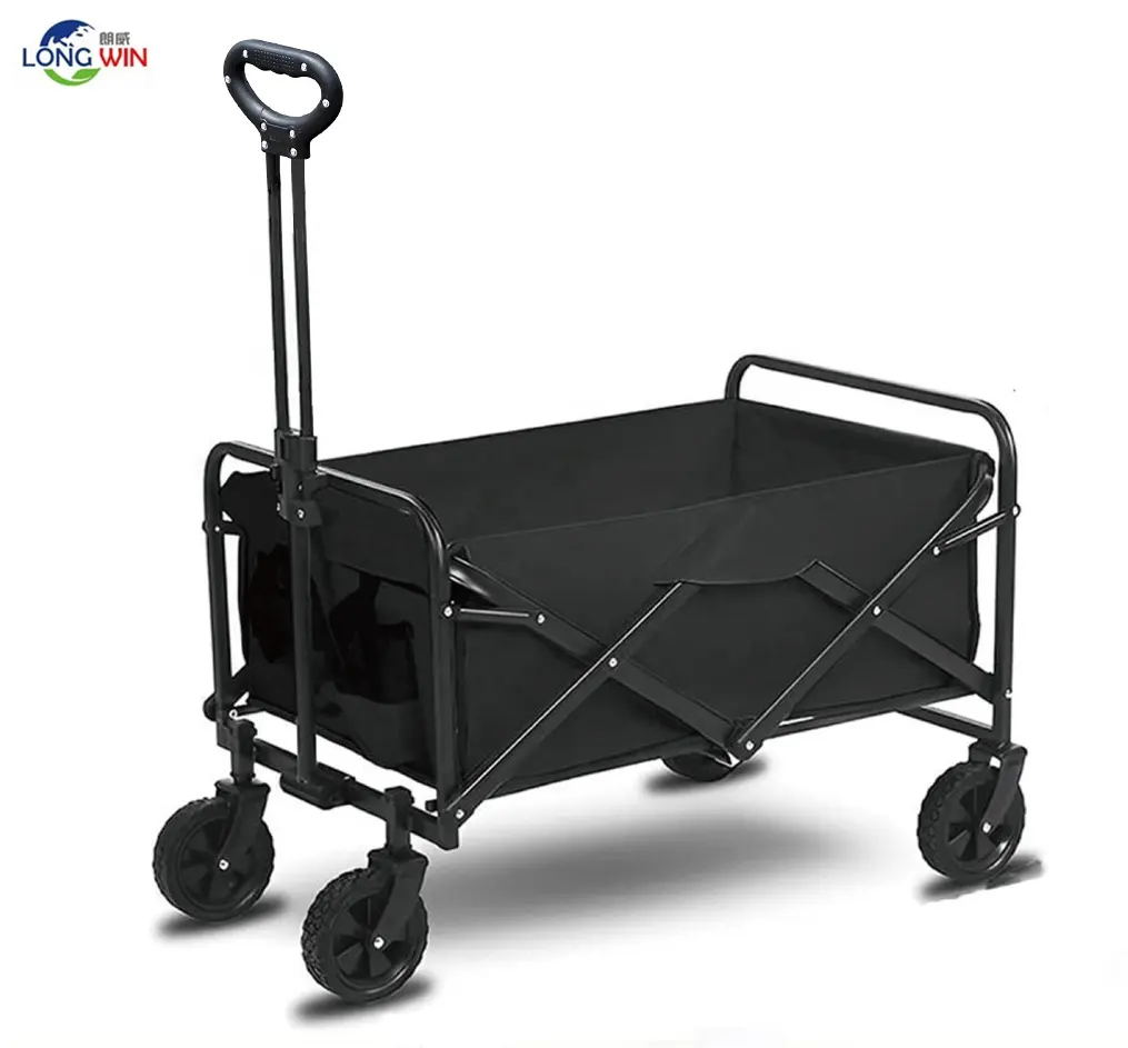 Mini Carrinho De Acampamento Vagão Dobrável Pequeno Utilitário Carrinhos De Praia Outdoor Portable Metal Frame Rolling Cart All Terrain Utility Wagon