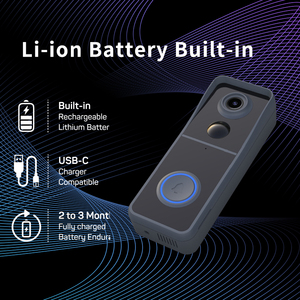 Timbre de video inalámbrico con batería de larga duración con 3 millones de píxeles Vista de campo de 180 grados Función de intercomunicación WiFi con sonido bidireccional - Product Image 5