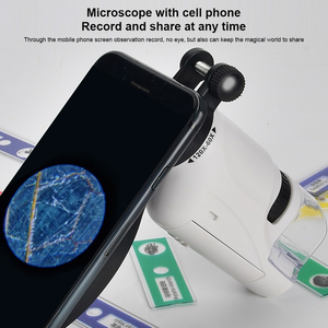 Kit de microscopio de mano, luz Led de laboratorio, 60x-120x, Mini microscopio de mano alimentado por batería con luz Led, ciencia para niños - Product Image 2