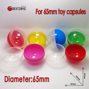 Hot <strong>Capsule</strong> Shell 65 mm or 6.5 cm or 2.56' Inches Half Transparent Half Colored Vending Machine Toy Plastic <strong>Capsule</strong> - Product Image 5